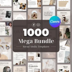 1000 Neutral Social Media Templates Bundle