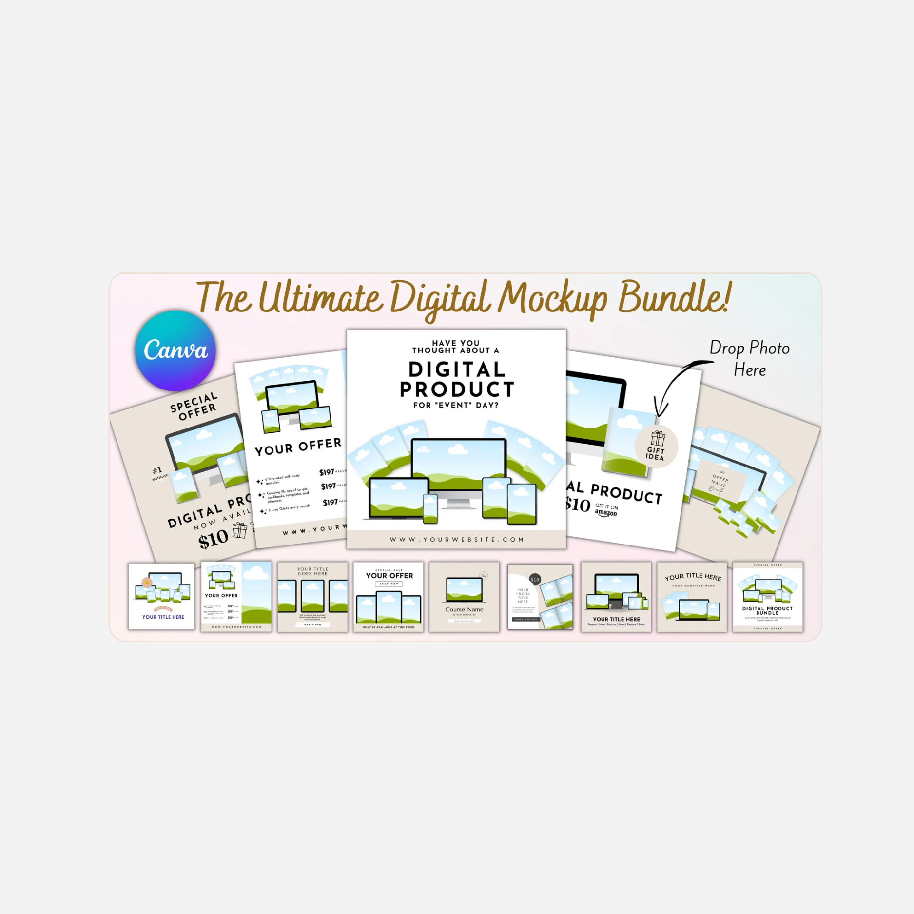 50+ Editable Canva Mockup Templates for Digital Products - Edfali ...