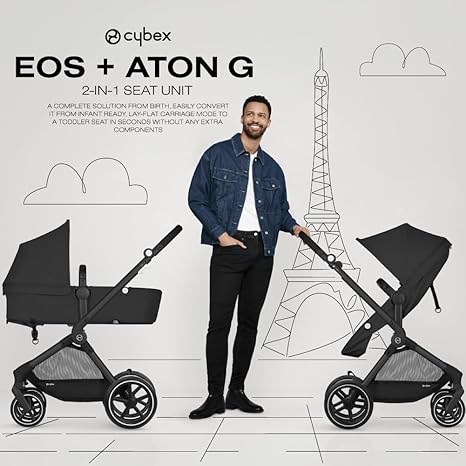 Cybex EOS 5-in-1 Travel System Stroller + Aton G Infant Car Seat