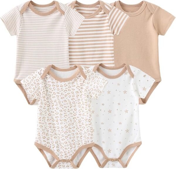 JELYLOVE Unisex Baby Bodysuit 5-Pack