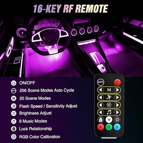 Nilight TR-06 48 LED Interior Car Strip Lights