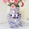 Mosaic Purple Glass Vase