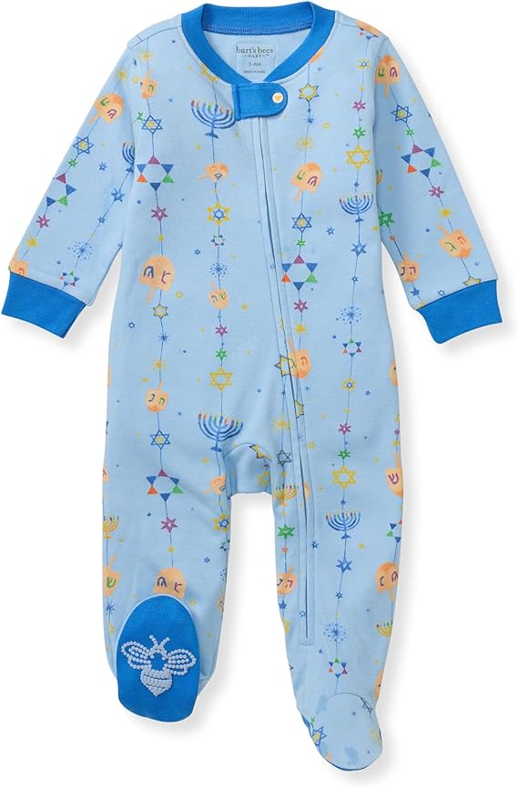 Burt's Bees Baby Girls Zip Front One-Piece Pajamas