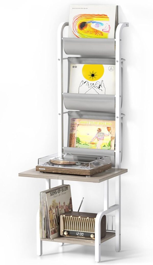 Record Player Stand with Vinyl Storage