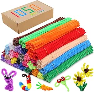 1050 Assorted Chenille Stems Craft Pipe Cleaners