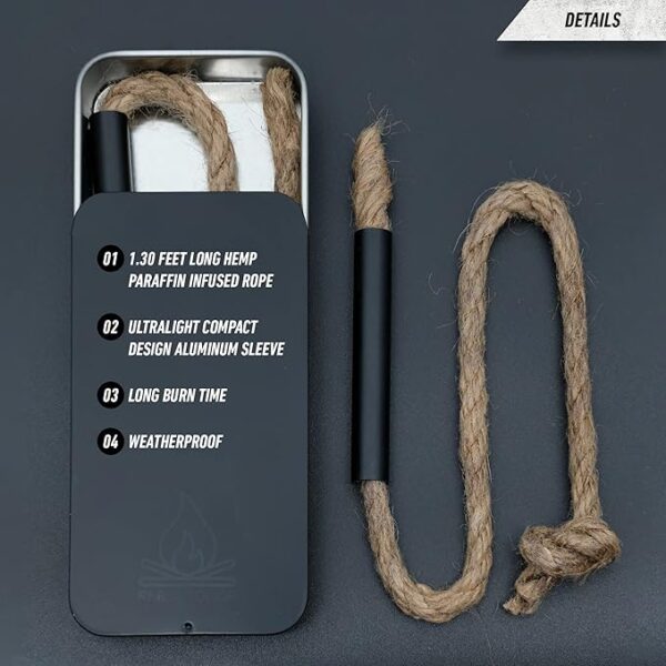 RKR OUTDOOR Survival Fire Tinder Wick + Bellow
