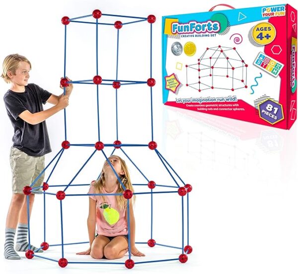 Fun Forts Kids Tent Building Kit - 81 Pieces