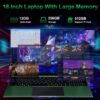 16" Laptop, 12GB RAM, 256GB Storage, IPS FHD Display
