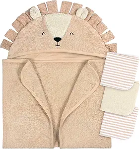 Gerber Baby Lion Hooded Towel and Washcloth Set