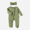 Newborn Girl Footies Romper with Headband
