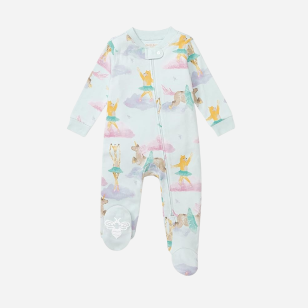 Burt's Bees Baby Girls Zip Front One-Piece Pajamas