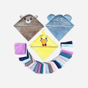 Lovely Care Hooded Bath Towel Set for Babies