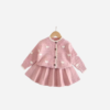 Winter Heart Pattern Knitted Girls Set