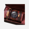 Luxury Men's Quartz Wristwatch Set with Leather Bracelet