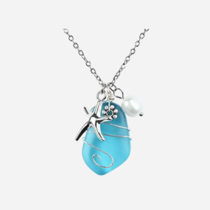 Mermaid Pendant Sea Glass Necklace