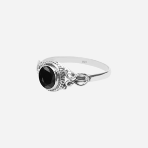 Handmade Black Tourmaline Sterling Silver Ring