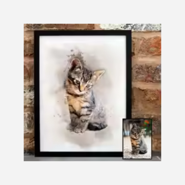 Custom Watercolor Pet Portrait Canvas