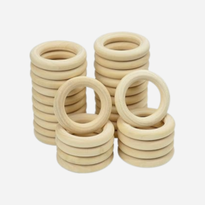 30 Pcs Natural Wooden Rings for Crafts