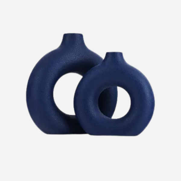 Matte Black Ceramic Vase Set