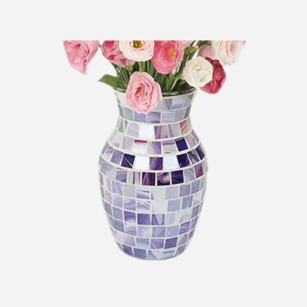 Mosaic Purple Glass Vase