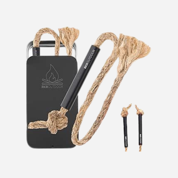 RKR OUTDOOR Survival Fire Tinder Wick + Bellow